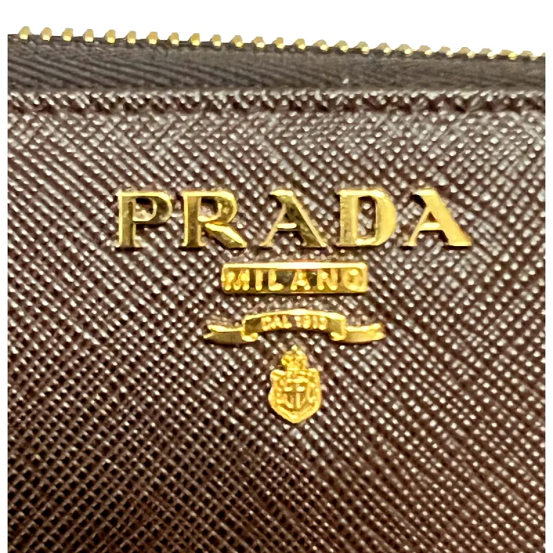 Prada Cleo bags with a detachable coin purse for added functionalityPrada Bruciato Brown Saffiano Leather Zip Around Continental Wallet