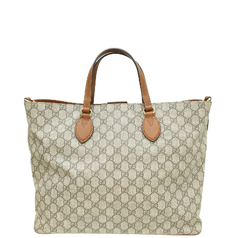 Gucci tote bags for women with a water - resistant coatingGucci Bicolor Soft GG Supreme Floral/Bird Embroidered Ltd. Ed. Tote Bag