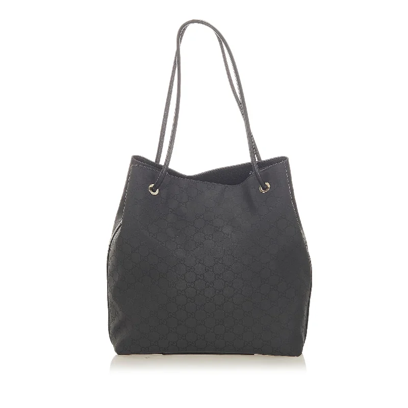 Women Gucci Sylvie bags featuring the signature web stripeGucci GG Nylon Gifford Tote Bag (SHG-19364)