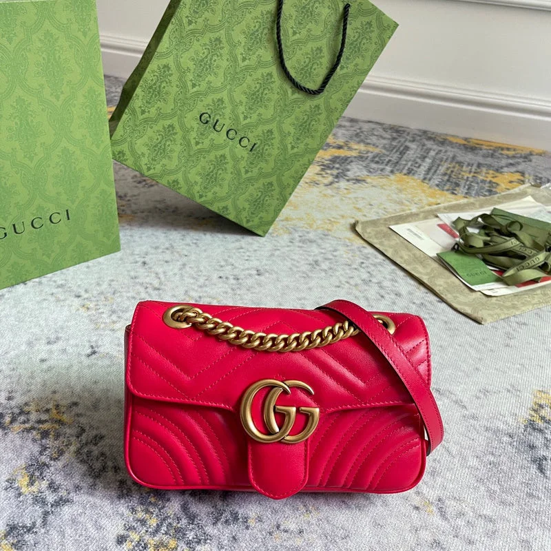 Women Gucci bags with a chain - link trim and a leather bodyBC - GUCCI BAG - 2207