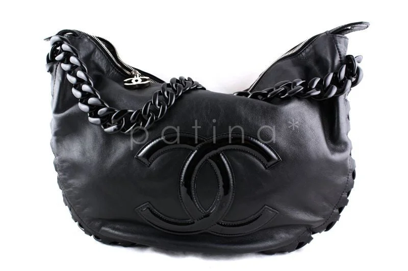 Chanel Limited Edition Handbag for CollectorsChanel Black Calf Modern Chain Large Hobo Bag