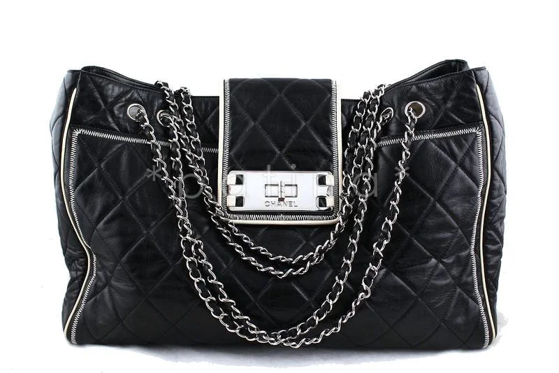 Chanel Quilted Leather Shoulder Bag for FashionistasChanel Black East West Quilted Giant Reissue Lock XL Tote Bag