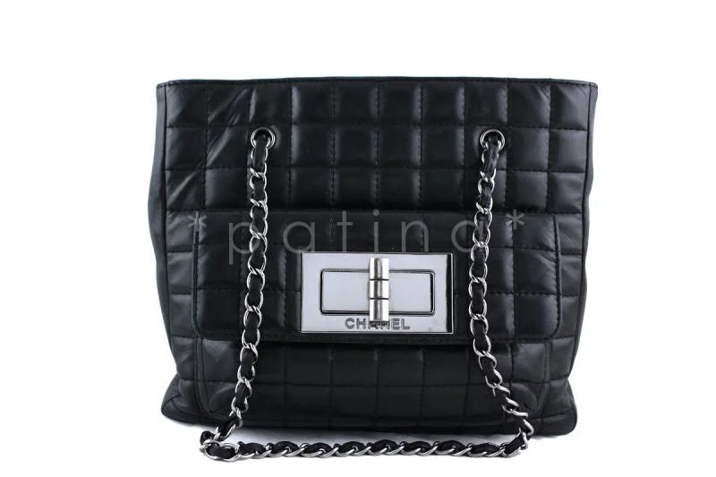 Chanel Quilted Leather Shoulder Bag for FashionistasChanel Black Giant Reissue Lock Pocket Flap Shopper Tote Bag PST