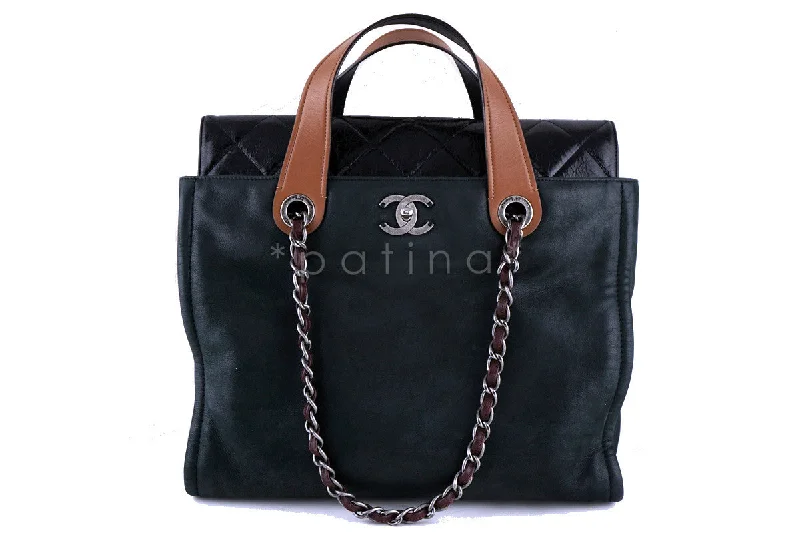 Chanel Quilted Leather Shoulder Bag for FashionistasChanel Black In the Mix Portobello Soft CC Turnlock Tote Bag