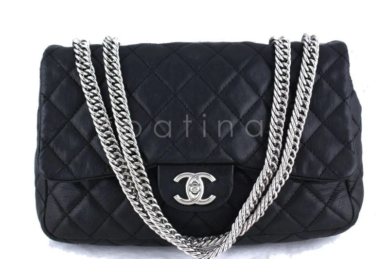 Chanel Classic Flap Bag for Evening PartyChanel Black Lambskin Jumbo 2.55 Classic Flap Bag