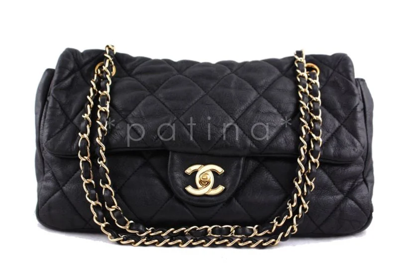 Chanel All - Match Handbag for Versatile StylingChanel Black Lambskin Limited Classic Jumbo Soft Flap Bag