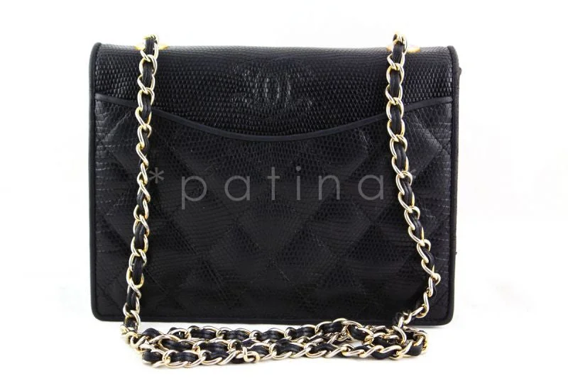 Chanel All - Match Handbag for Versatile StylingChanel Black Lizard Quilted Vintage Classic Timeless Flap Bag