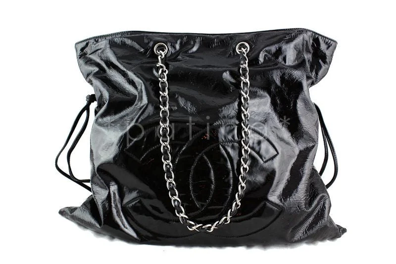 Chanel Small Crossbody Bag for TravelChanel Black Patent Bon Bons Cabas Hobo Tote Bag