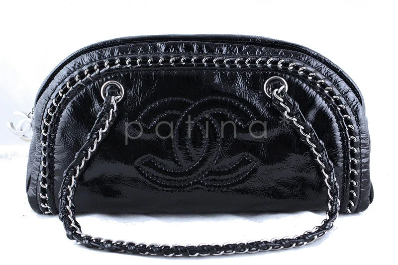 Chanel All - Match Handbag for Versatile StylingChanel Black Patent Luxury Ligne Bowler Bag