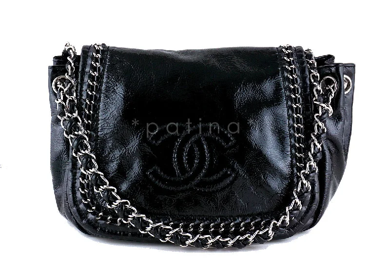 Chanel New Arrival Handbag with Gold HardwareChanel Black Patent Luxury Ligne Jumbo Flap Bag