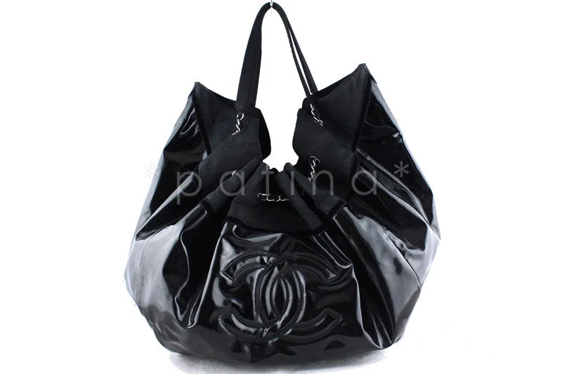 Chanel Limited Edition Handbag for CollectorsChanel Black Patent Stretch Spirit XL Cabas Hobo Tote Bag