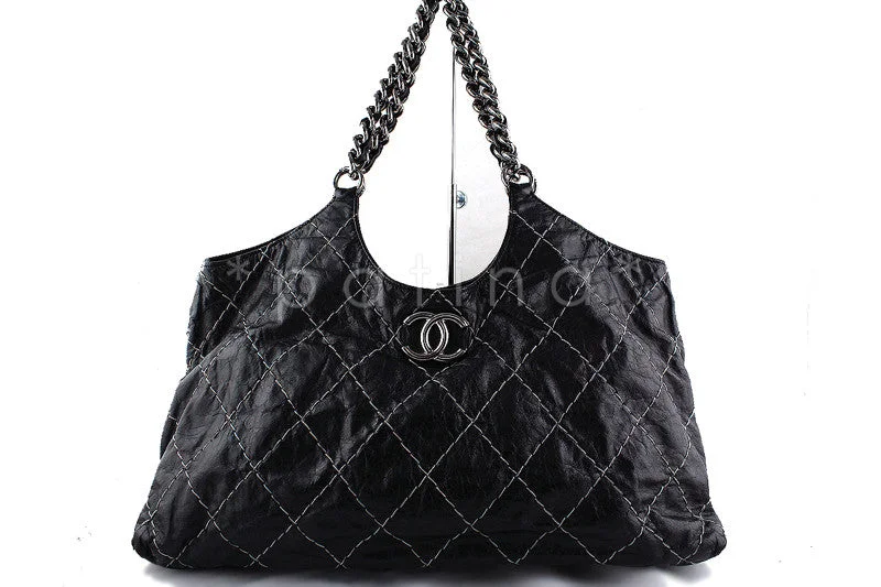 Chanel Medium Tote Bag for Office LadiesChanel Black XL Jumbo Contrast Stitch Luxury Cabas Tote Bag