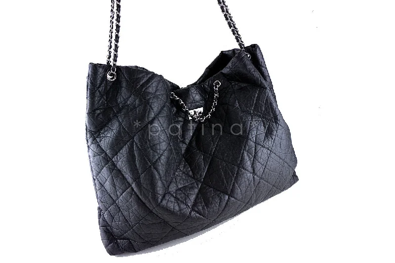 Chanel Black Handbag for Business MeetingsChanel Black XXL Reissue Giant Surpique Tote Bag