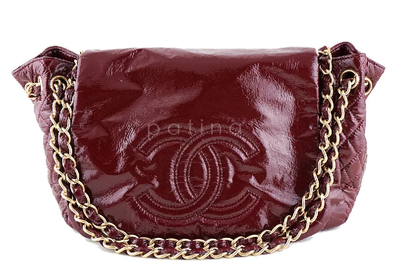 Chanel All - Match Handbag for Versatile StylingChanel Bourdeaux Jumbo Patent Rock & Chain Flap Bag