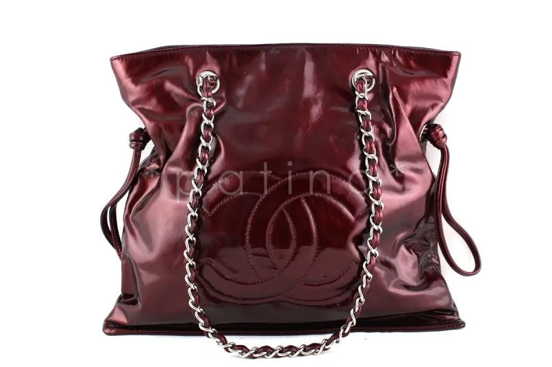 Chanel All - Match Handbag for Versatile StylingChanel Bourdeaux Red Patent Bon Bons Hobo Tote Bag