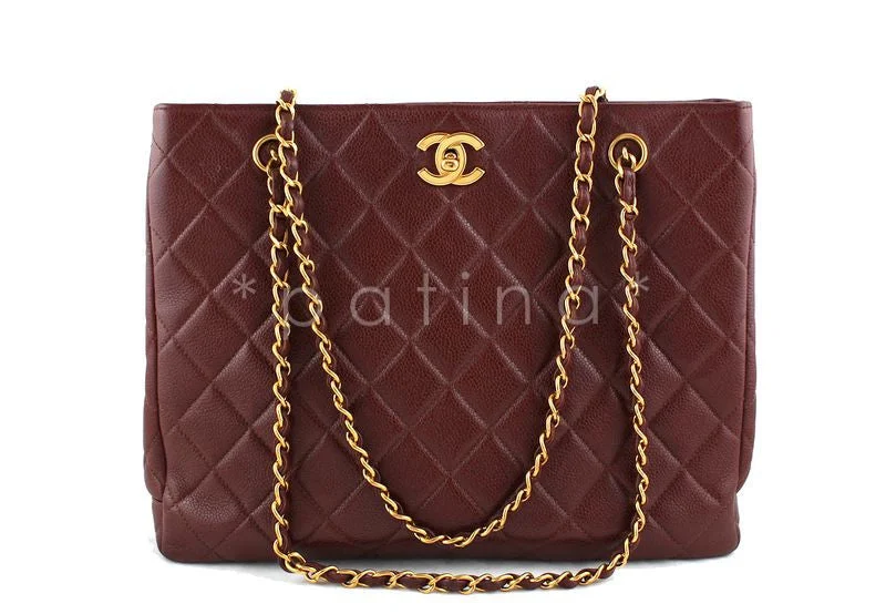 Chanel Luxury Handbag for High - End EventsChanel Chestnut Brown Classic Caviar Quilted Shopper Tote with CC Clasp GST Bag