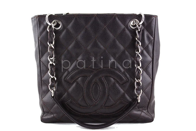 Chanel Black Handbag for Business MeetingsChanel Dark Brown Caviar Classic Petite Shopper Tote PST Bag