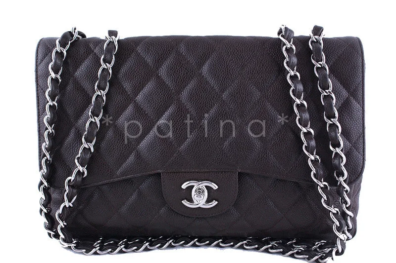 Chanel New Arrival Handbag with Gold HardwareChanel Dark Brown Caviar Jumbo 2.55 Classic Double Flap Bag