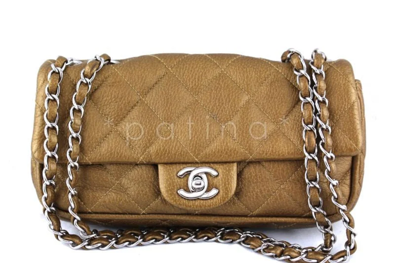 Chanel Limited Edition Handbag for CollectorsChanel Dark Gold Quilted Deerskin East West Classic Flap Bag