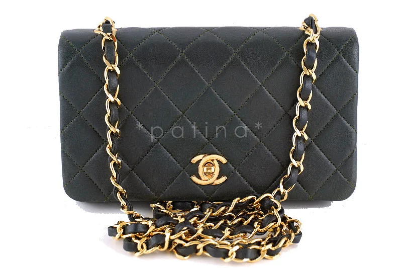 Chanel Small Crossbody Bag for TravelChanel Gray Olive Small Classic Quilted Flap Bag