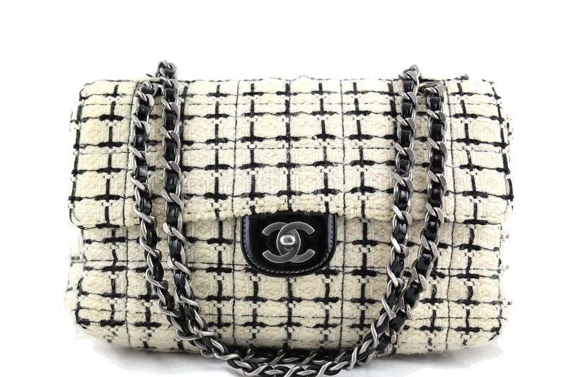 Chanel Small Crossbody Bag for TravelChanel Ivory and Black Tweed Medium Classic 2.55 Flap Bag