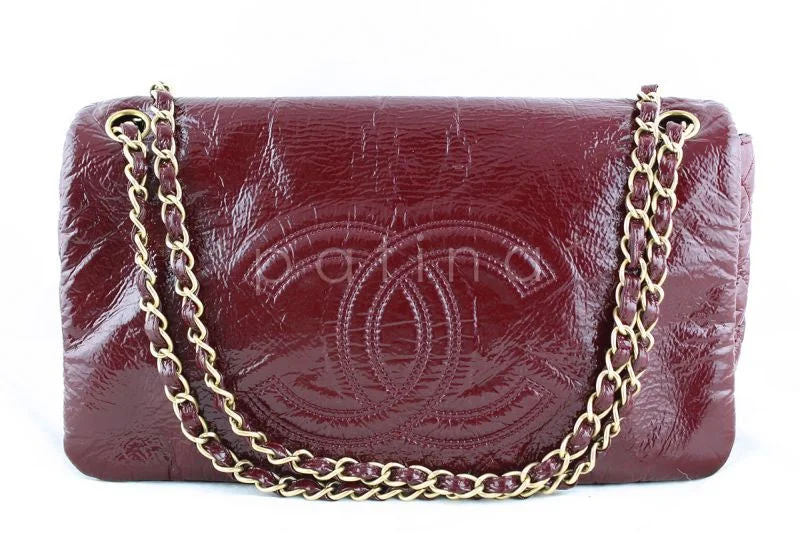 Chanel Medium Tote Bag for Office LadiesChanel Jumbo Burgundy Red Patent Rock & Chain Classic Logo Flap Bag