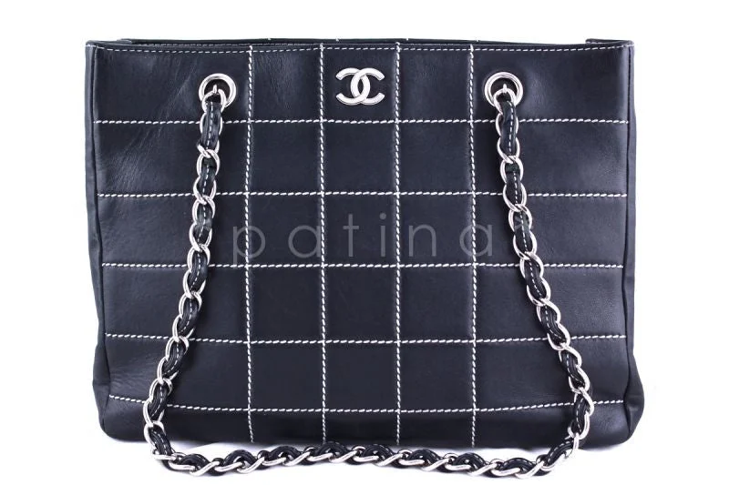 Chanel New Arrival Handbag with Gold HardwareChanel Navy Contrast Stitch Quilted Shopper Tote Bag