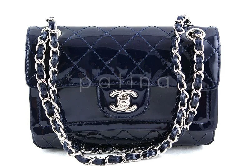 Chanel Vintage Inspired Handbag for Retro LoversChanel Navy Patent Lambskin Classic Extended Double Flap Bag