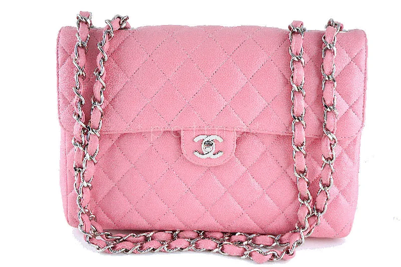 Chanel Chain Strap Handbag for Everyday UseChanel Pink Caviar Jumbo Quilted Classic 2.55 Flap Bag