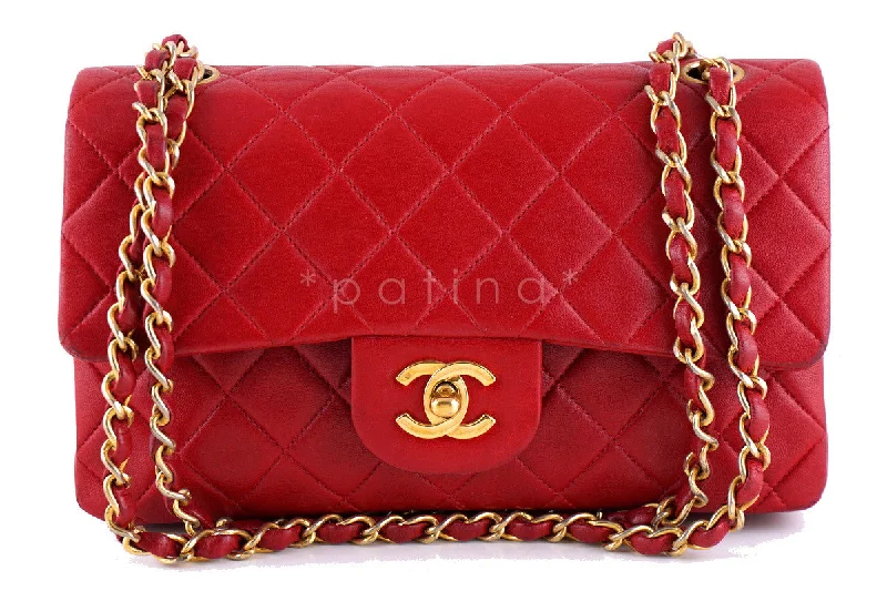 Chanel Vintage Inspired Handbag for Retro LoversChanel Red Lambskin Medium-Small Classic 2.55 Double Flap Bag