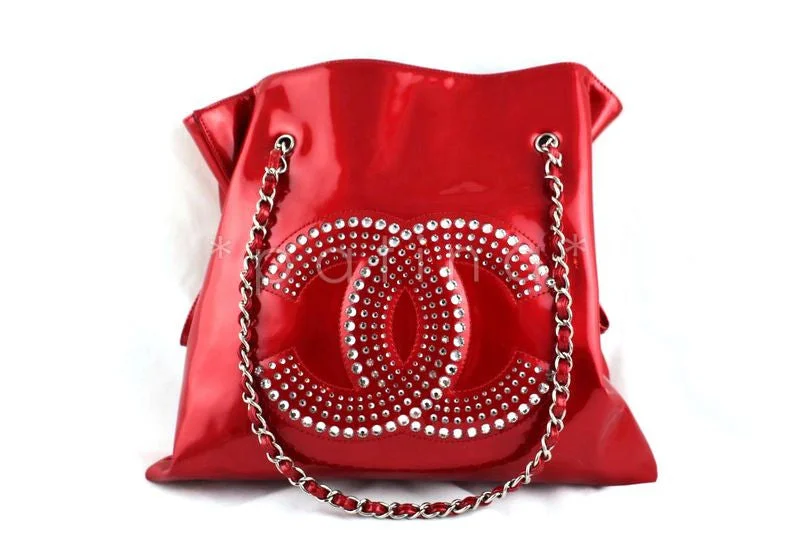 Chanel Colorful Handbag for Spring OutfitsChanel Red Patent Lambskin Strass Crystals Bon Bons Tote Bag