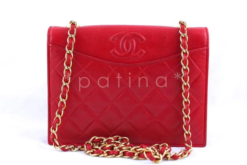 Chanel Handbag with Adjustable Strap for ComfortChanel Red Quilted Vintage Timeless Classic Flap Bag