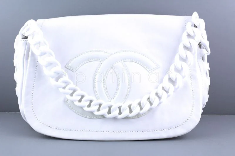 Chanel Small Crossbody Bag for TravelChanel White Luxury Modern Chain Resin Jumbo Flap Bag