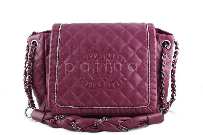 Chanel New Arrival Handbag with Gold HardwareChanel Dark Pink Istanbul Braided Chain Jumbo Flap Bag