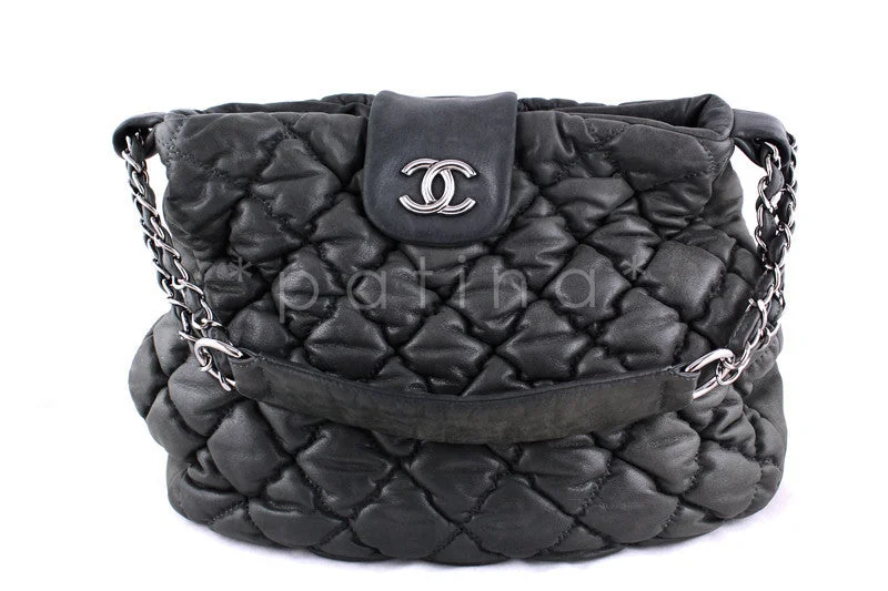 Chanel All - Match Handbag for Versatile StylingChanel Gray Large Bubble Quilt Shopper Tote Bag