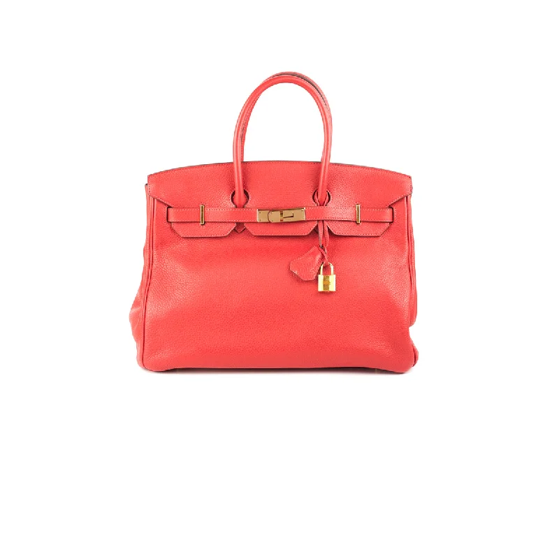 Hermes Birkin Bags Sized 30cm for a Compact Yet Spacious OptionHermes Birkin 35 Clemence Red - T Stamp