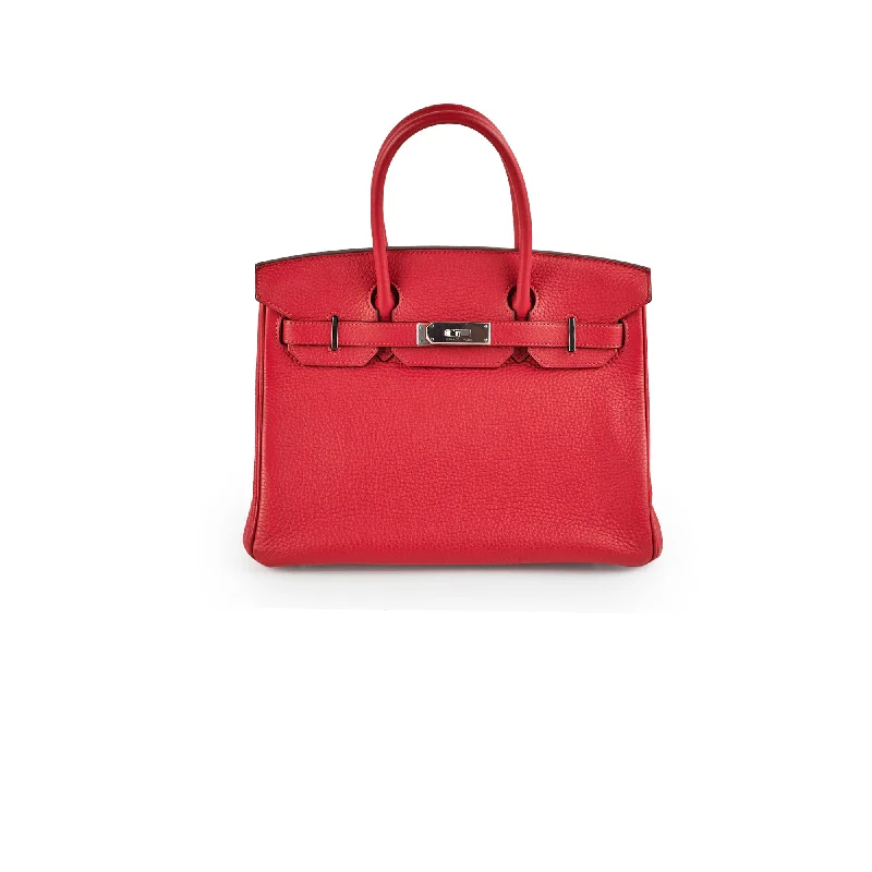 Hermes Birkin Bags in Matte Alligator Leather for a Sophisticated FinishHermes Birkin 30 Red Clemence- Q Square Stamp