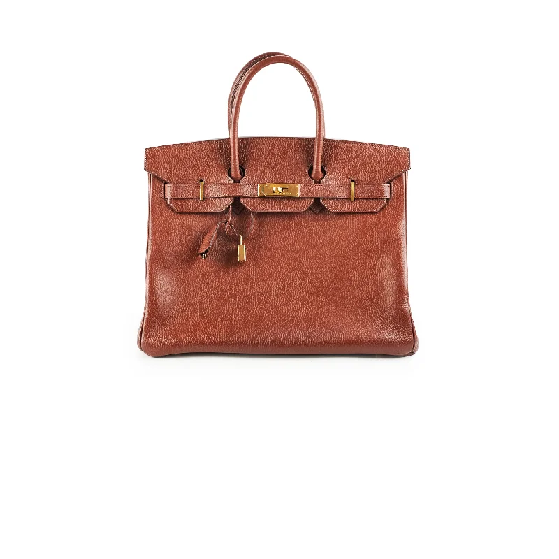 Hermes Birkin Bags with a Leather - Lined Interior Pocket for Added ProtectionHermes Birkin 35 Brown - D Square