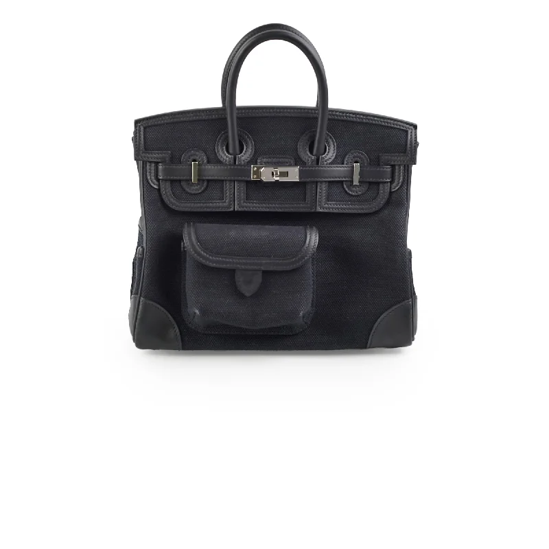 Hermes Birkin Bags with a Pebbled Leather Texture for a Rugged yet Elegant AppealHermes Birkin 25 Cargo Noir/Navy - Stamp U