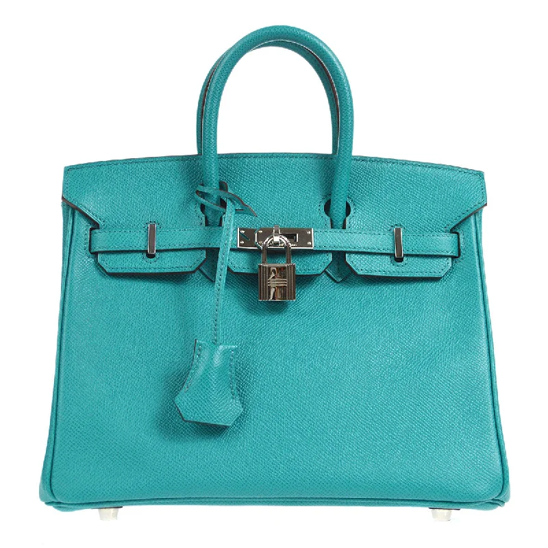 Hermes Birkin Bags in a Metallic Rose Gold for a Glamorous TouchHERMES  2012 BIRKIN 25 Blue Paon Veau Epsom