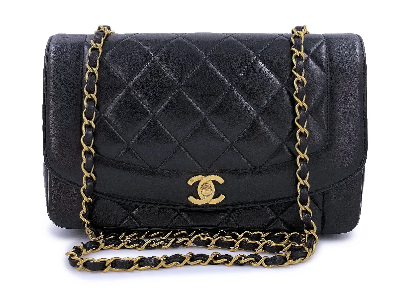 Chanel Vintage Inspired Handbag for Retro LoversChanel Black Medium Diana Bag Vintage Flap Lambskin 24k GHW