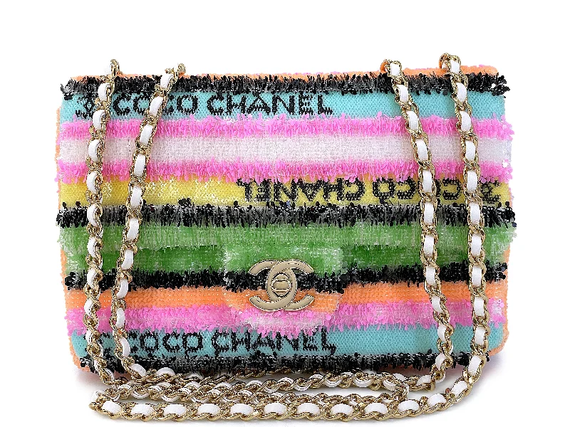 Chanel Chain Strap Handbag for Everyday UseChanel Micro Rainbow Sequins Rectangular Mini Flap Bag GHW