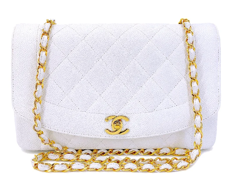 Chanel Colorful Handbag for Spring OutfitsChanel Vintage 1994 White Caviar Medium Diana Flap Bag 24k GHW