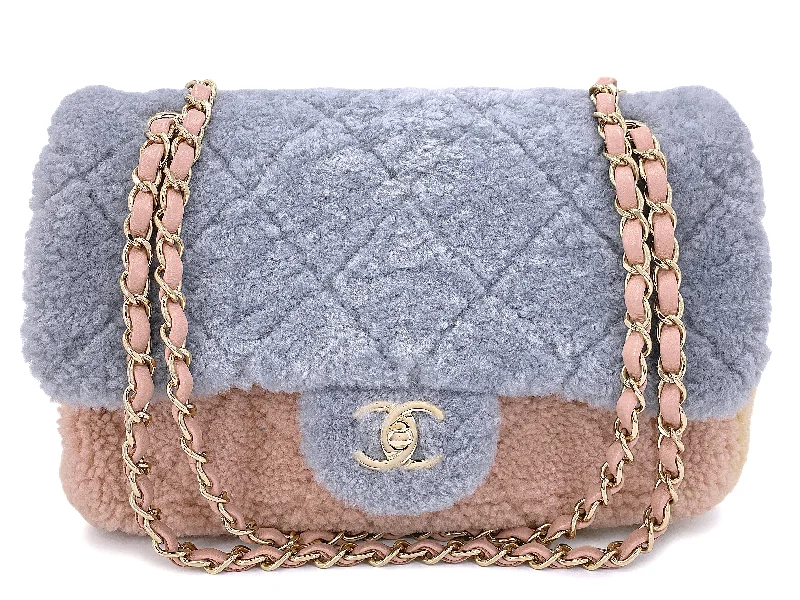 Chanel Small Crossbody Bag for TravelChanel 2019 Pastel Shearling Medium Quilted Flap Bag GHW