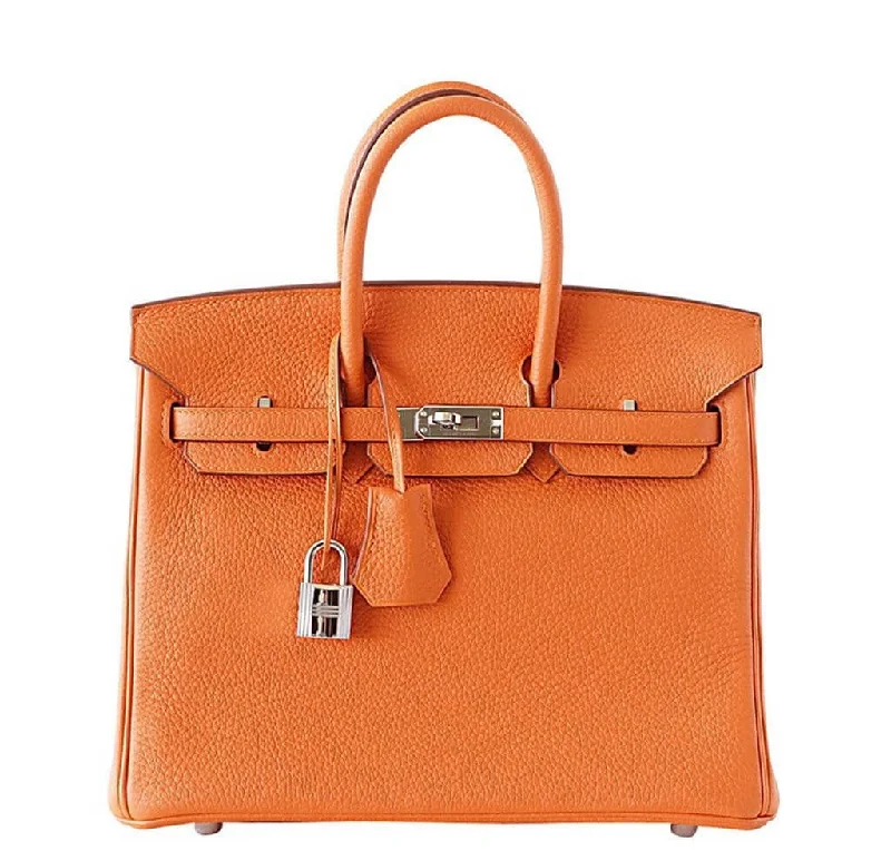 Hermes Birkin Bags with a Beaded Leather Strap for a Bohemian - Glamour LookHermes Birkin 25 Bag H Orange Togo Leather