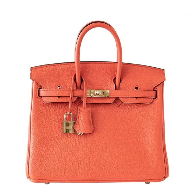 Hermes Birkin Bags in a Dark Olive Green for a Unique and Earthy VibeHermes Birkin 25 Bag Orange Poppy Gold Hardware