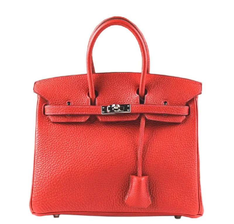 Hermes Birkin Bags in a Rich Bordeaux Red for a Luxurious VibeHermes Birkin 25 Bag Vermillion Palladium