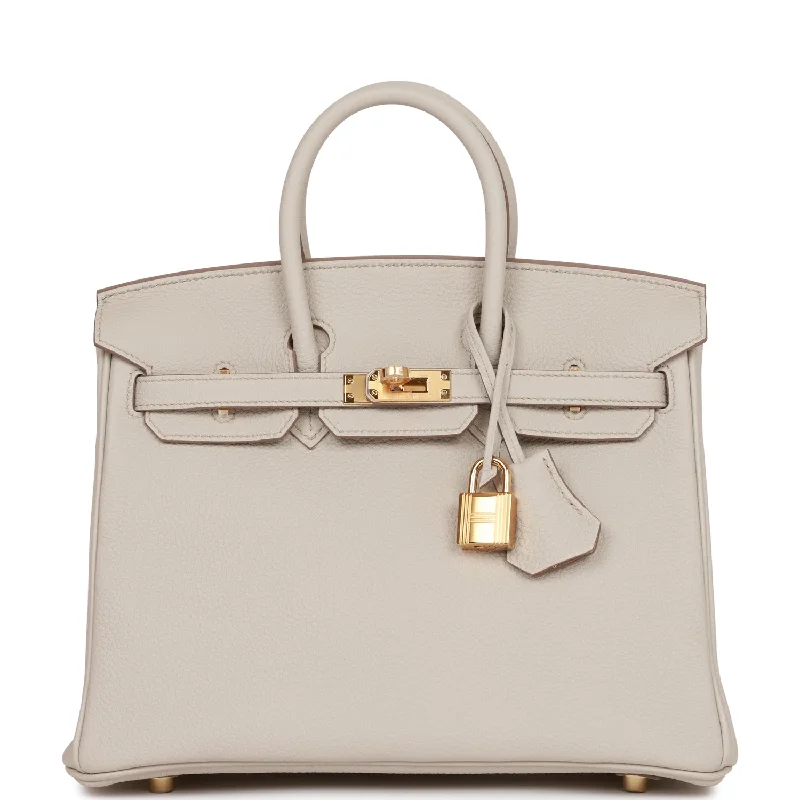 Hermes Birkin Bags with a Gold - Plated Lock and Key SetHermes Birkin 25 Beton Togo Gold Hardware