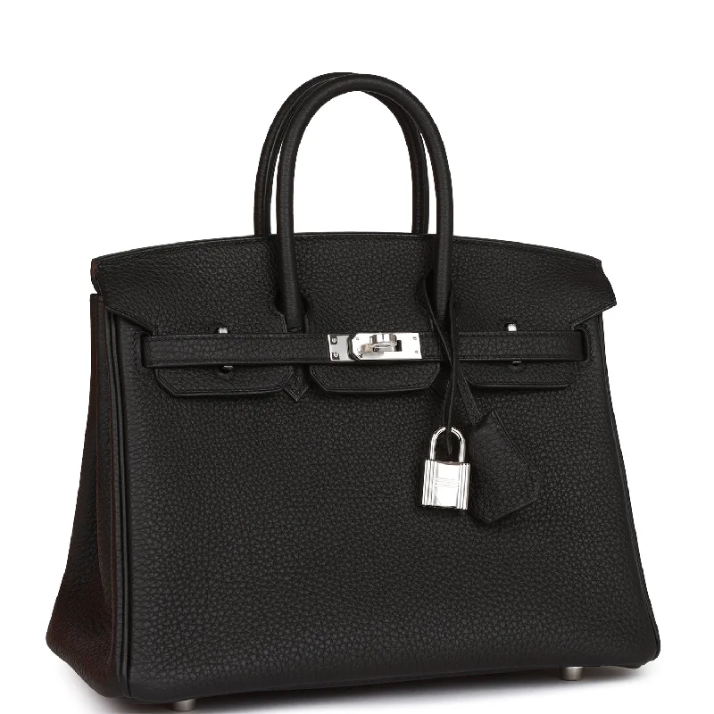 Hermes Birkin Bags with a Snap - Fastened Front Pocket for Easy AccessHermes Birkin 25 Black Togo Palladium Hardware