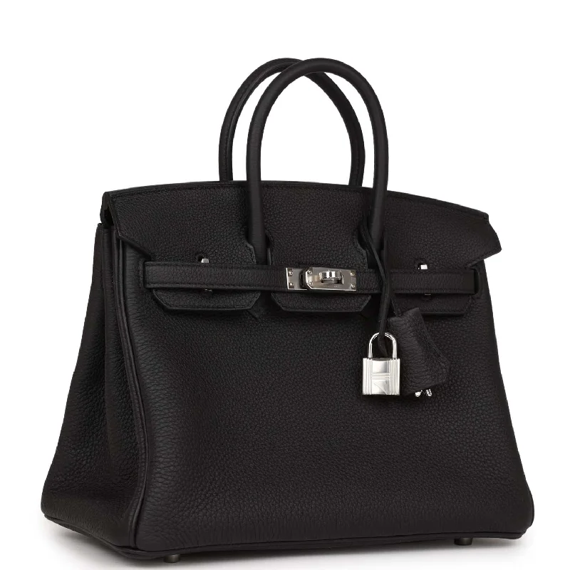 Hermes Birkin Bags with Custom - Engraved Hardware for PersonalizationHermes Birkin 25 Black Togo Palladium Hardware